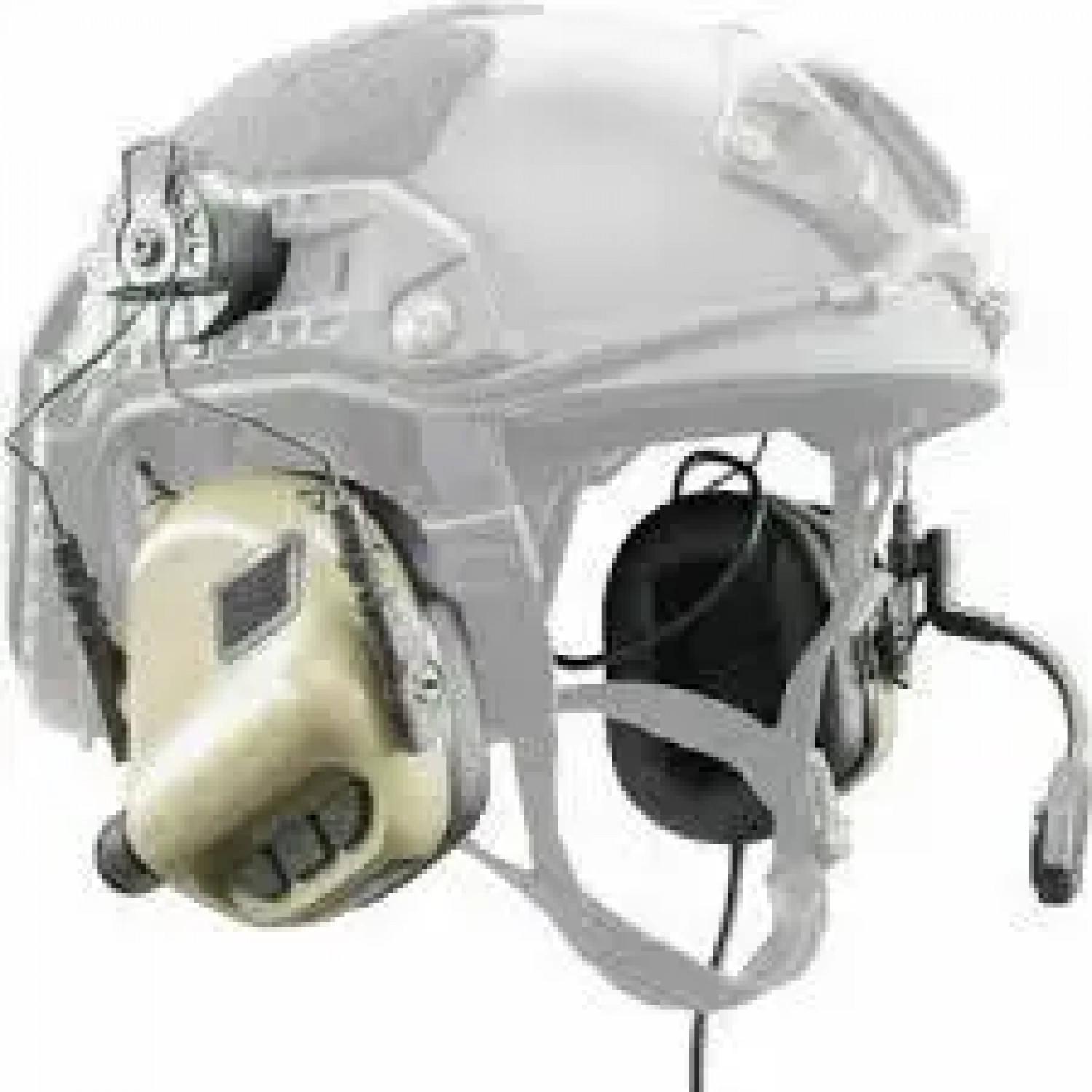 Активные наушники шумоподавляющие EARMOR M32H ОЛИВА ORIGINAL тактические с микрофоном и креплением для шлема FAST