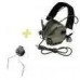 Активные наушники шумоподавляющие EARMOR M32H ОЛИВА ORIGINAL тактические с микрофоном и креплением для шлема FAST