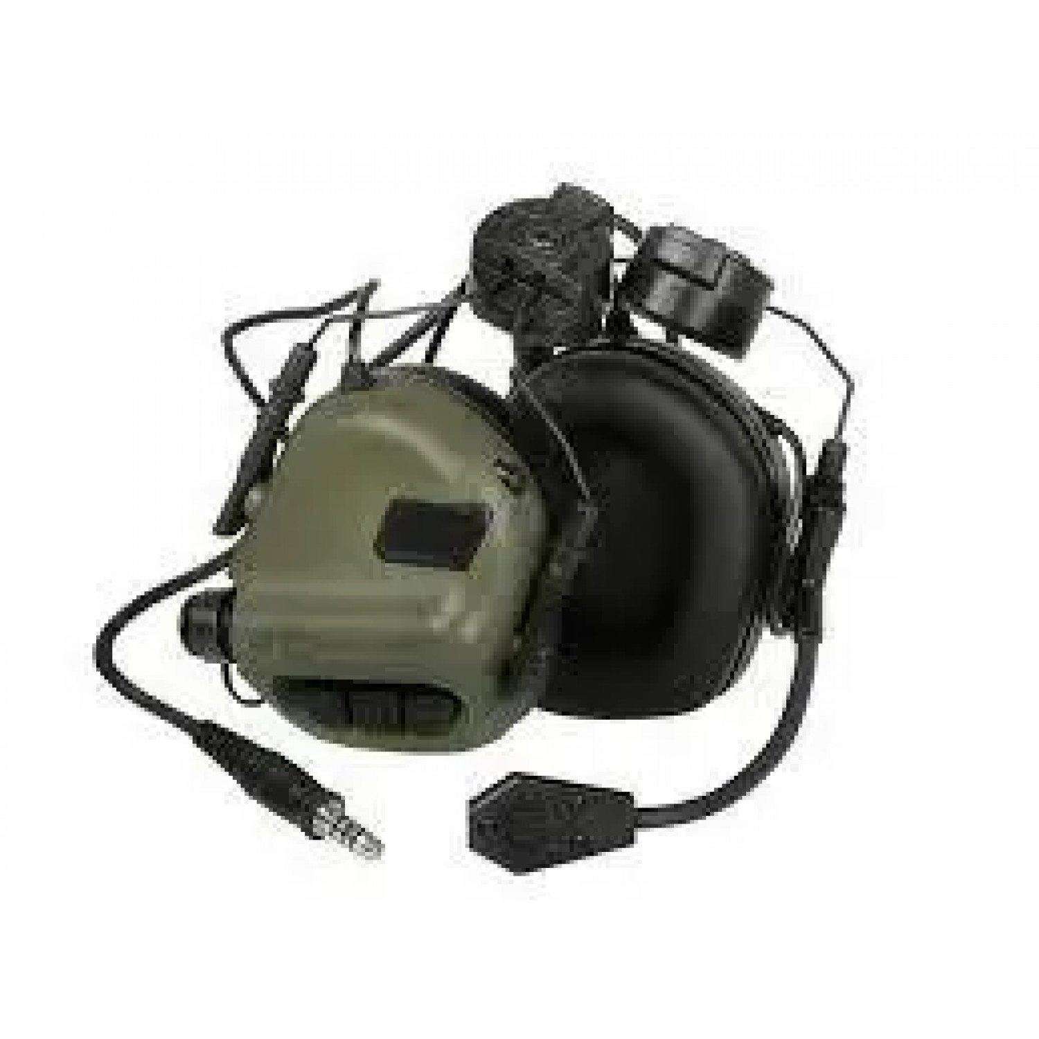 Активні навушники шумоподавлюючі EARMOR M32H ОЛИВА ORIGINAL тактичні з мікрофоном і кріпленнями для шолома FAST
