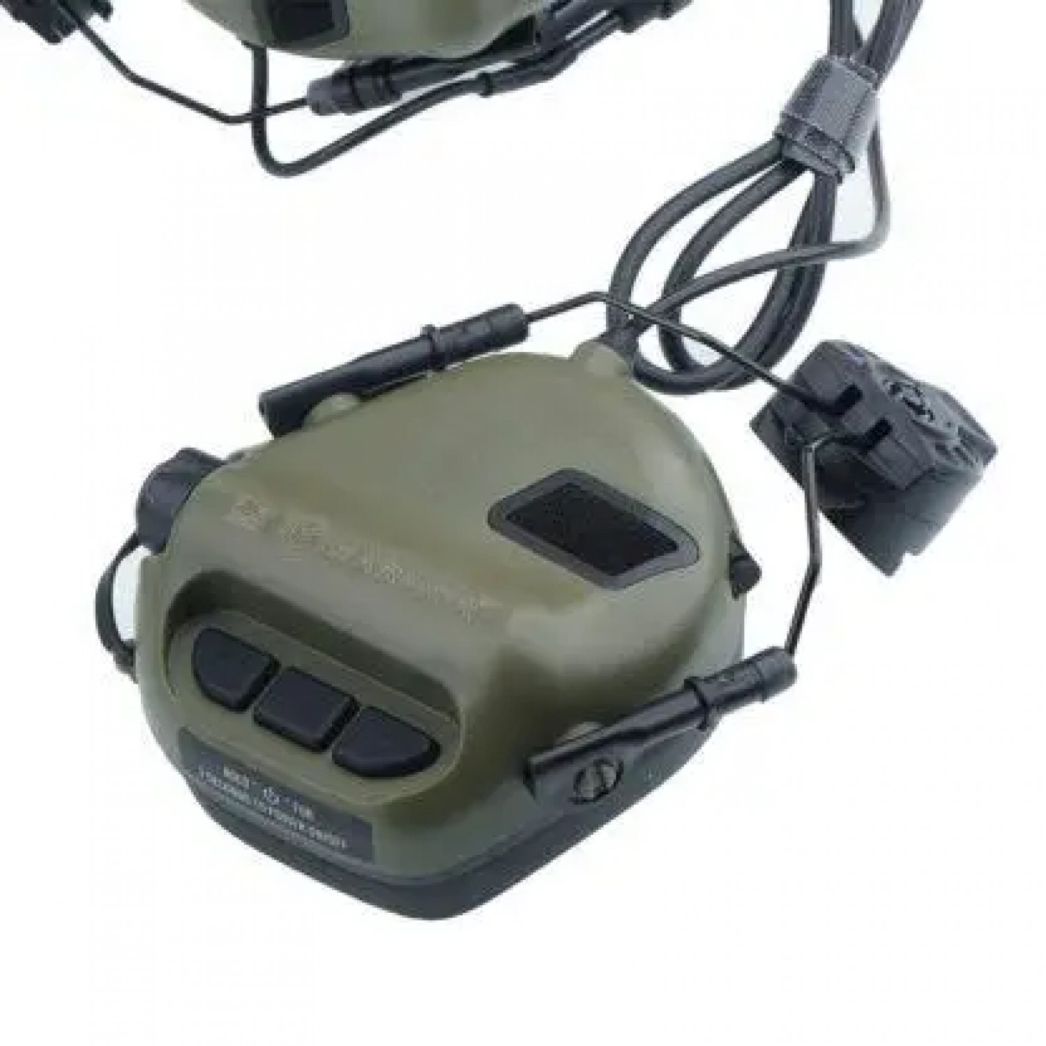 Активні навушники шумоподавлюючі EARMOR M32H ОЛИВА ORIGINAL тактичні з мікрофоном і кріпленнями для шолома FAST