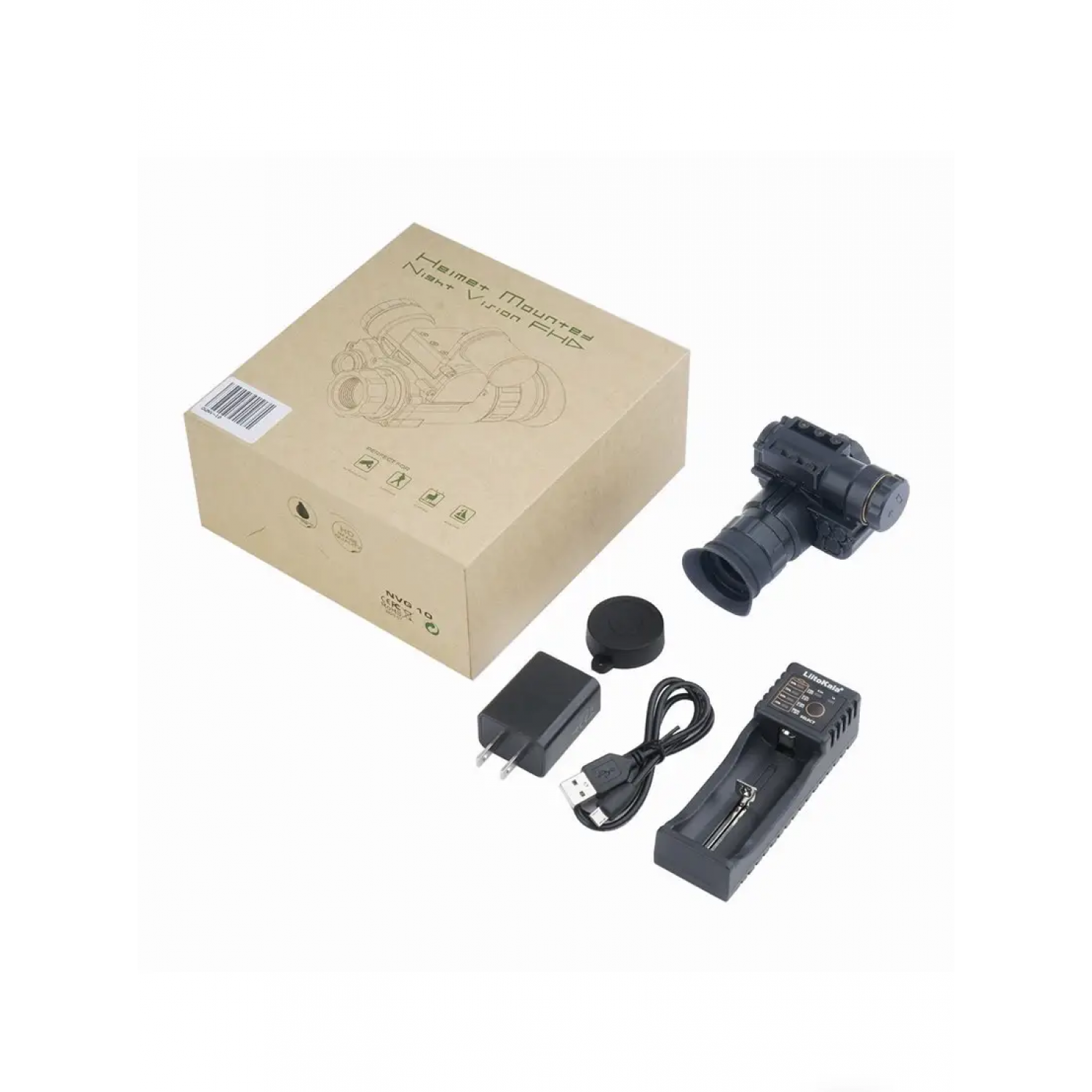 Прилад нічного бачення Night Vision Vector Optics NVG 10 з кріпленнями під шолом
