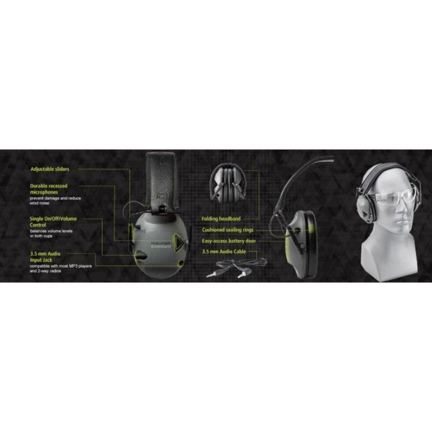 Стрелковые активные наушники Peltor Range Guard 3M Electronic Hearing Protector RG-OTH-4