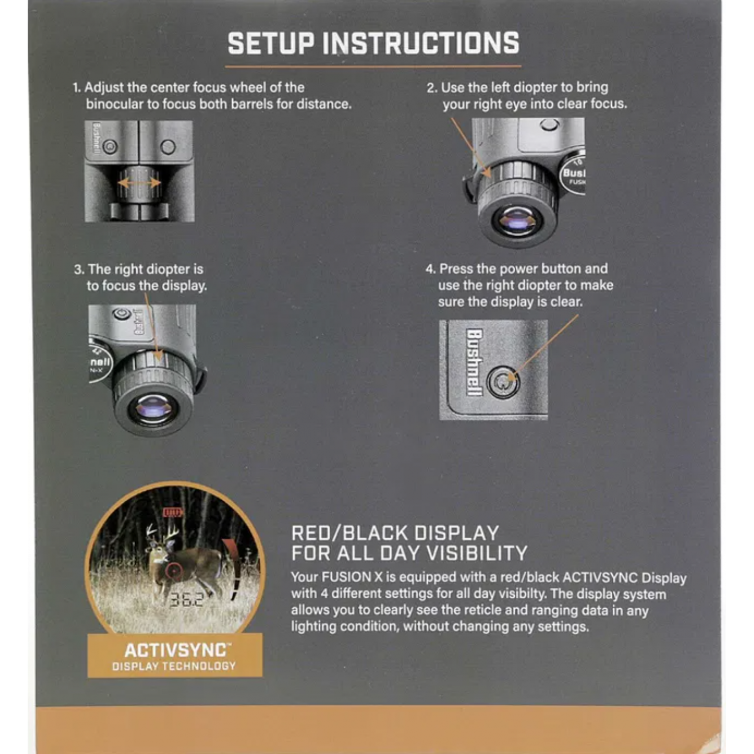 Бинокль с дальномером BUSHNELL FUSION X 10X42