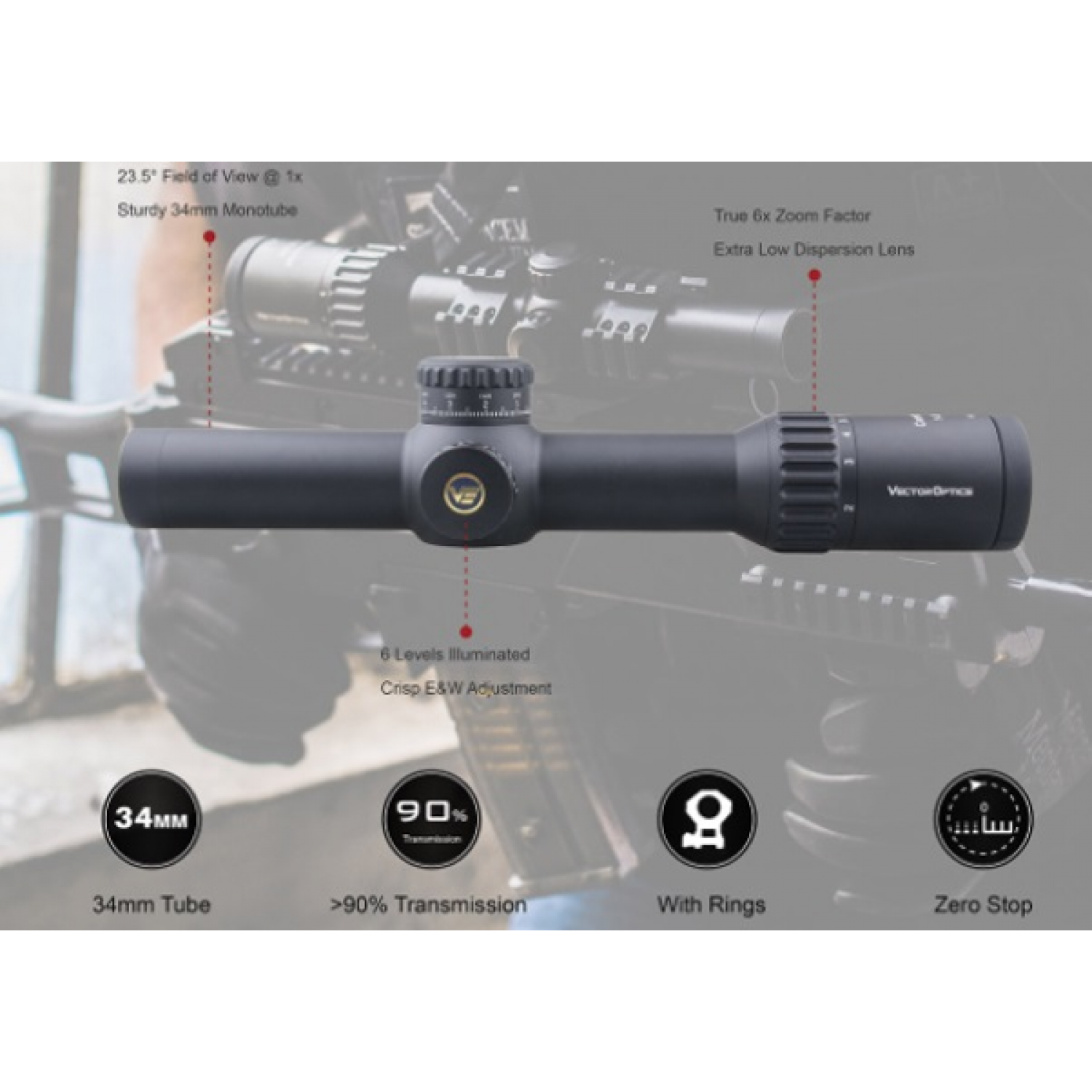 Оптический прицел VECTOR Optics Continental 1-6x28 FFP Tactical (SCFF-31)